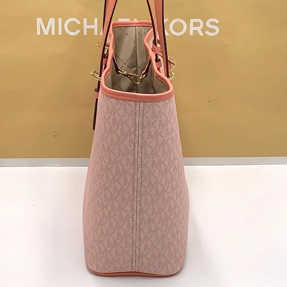MICHAEL KORS JET SET TRAVEL MEDIUM CARRYALL TOTE SHERBERT MULTI COLOR - Picture 5 of 16